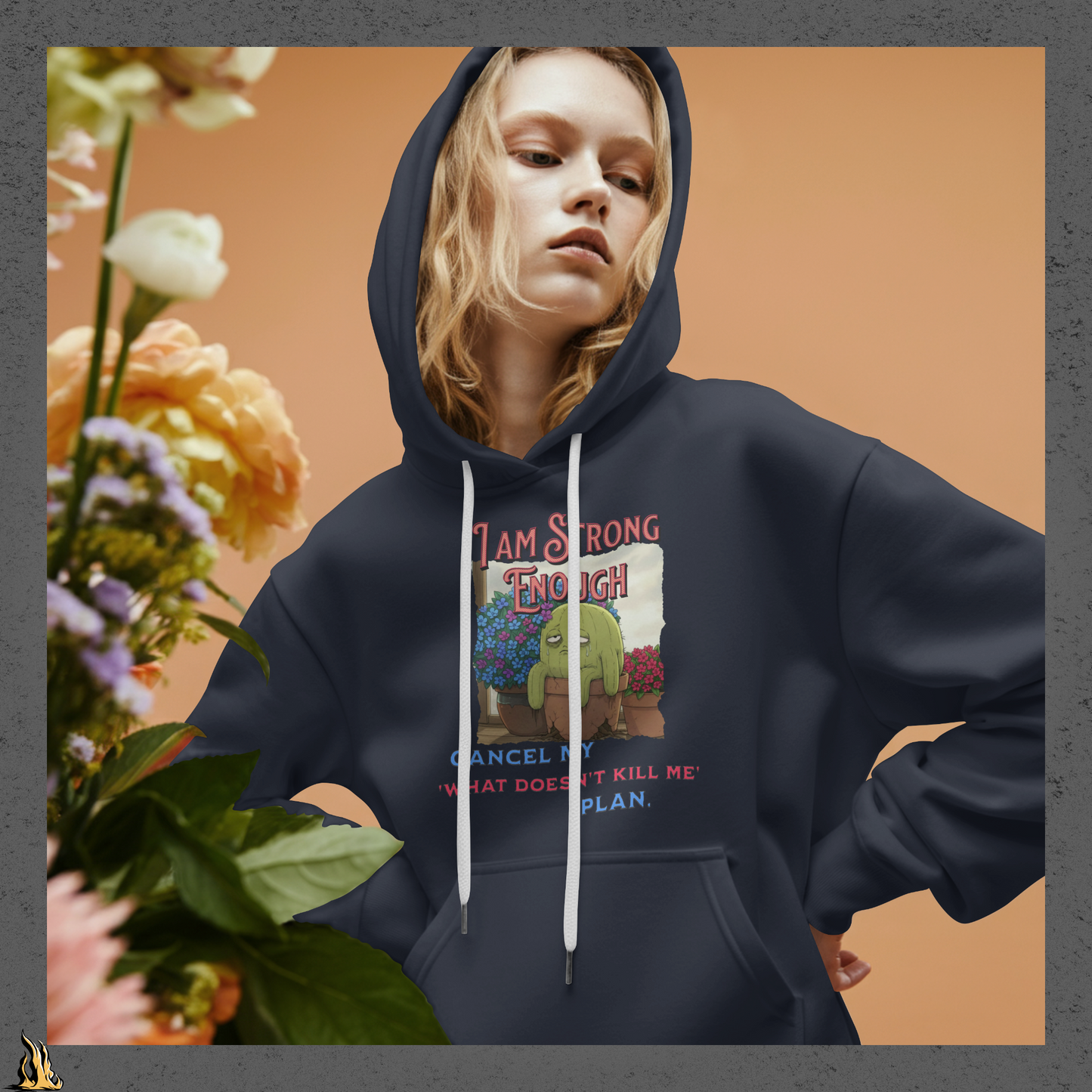 Comfortable & Unbothered Plan — Funny Exhausted Cactus Hoodie