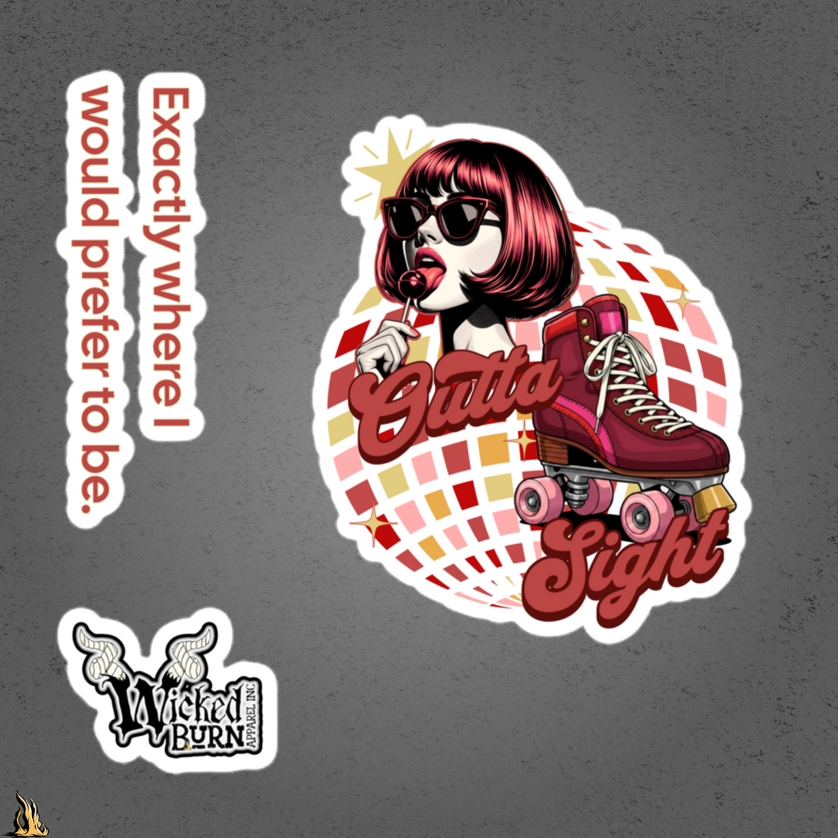 Outta Sight 70s Retro Introvert Sticker Pack