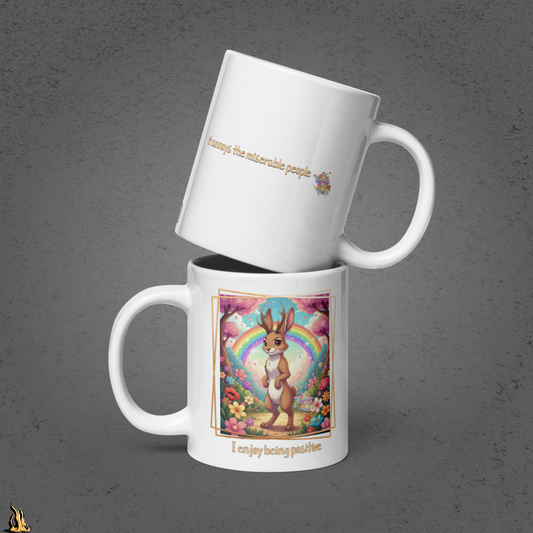 I Enjoy Being Positive | Funny Jackalope Coffee Mug