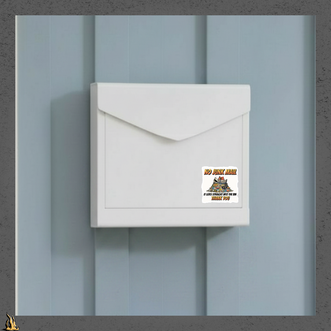 Happy Raccoon No Junk Mail Sticker