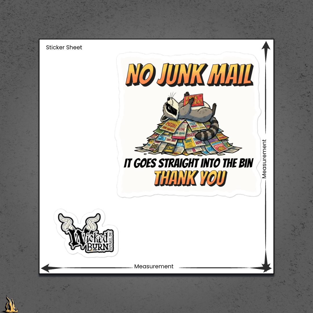 Happy Raccoon No Junk Mail Sticker