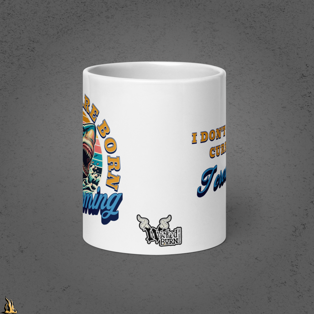Sharks are Born Swimming - Vintage Great White Shark Graphic Mug
