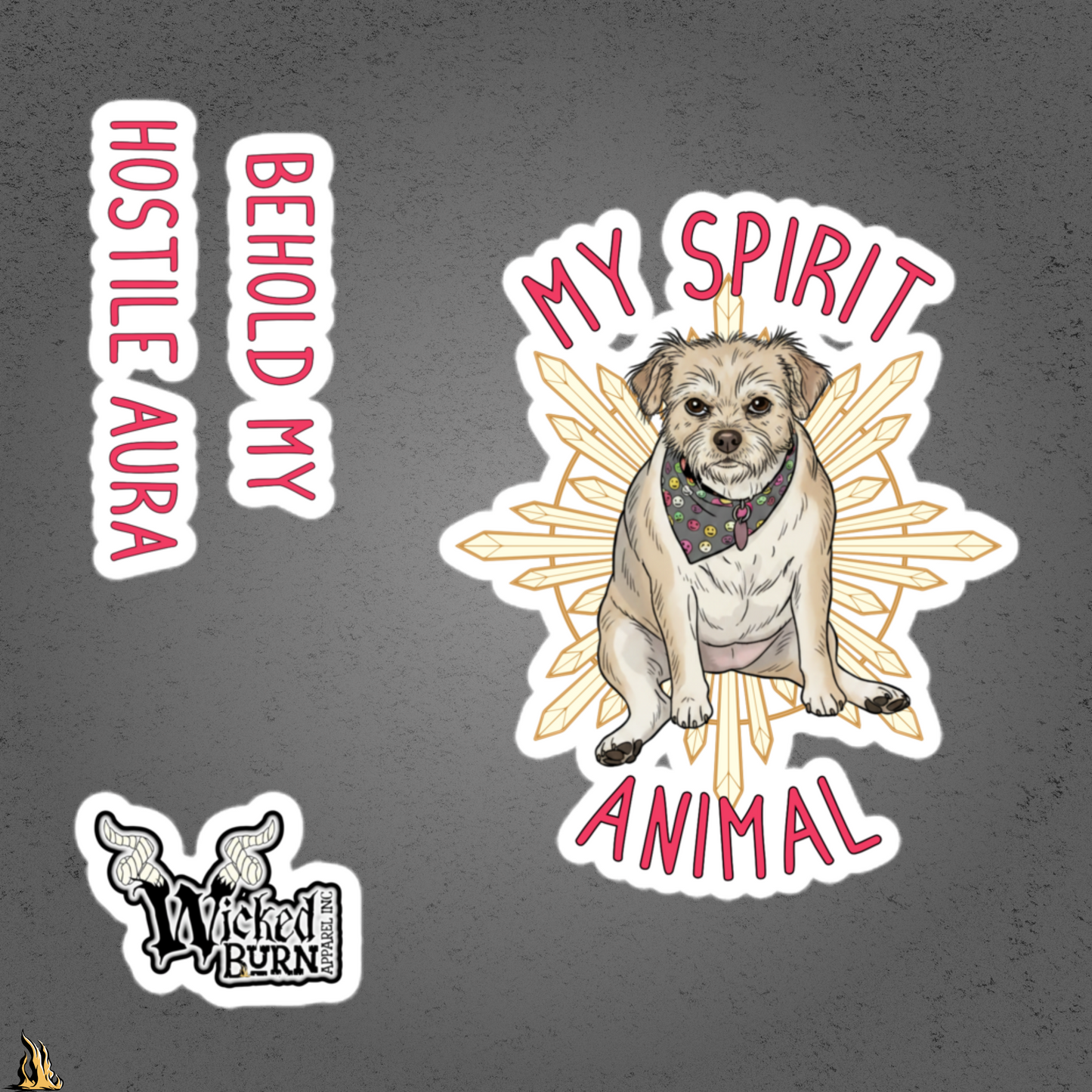 My Spirit Animal – Hostile Aura Dog Sticker Pack