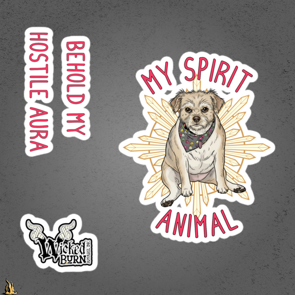 My Spirit Animal – Hostile Aura Dog Sticker Pack