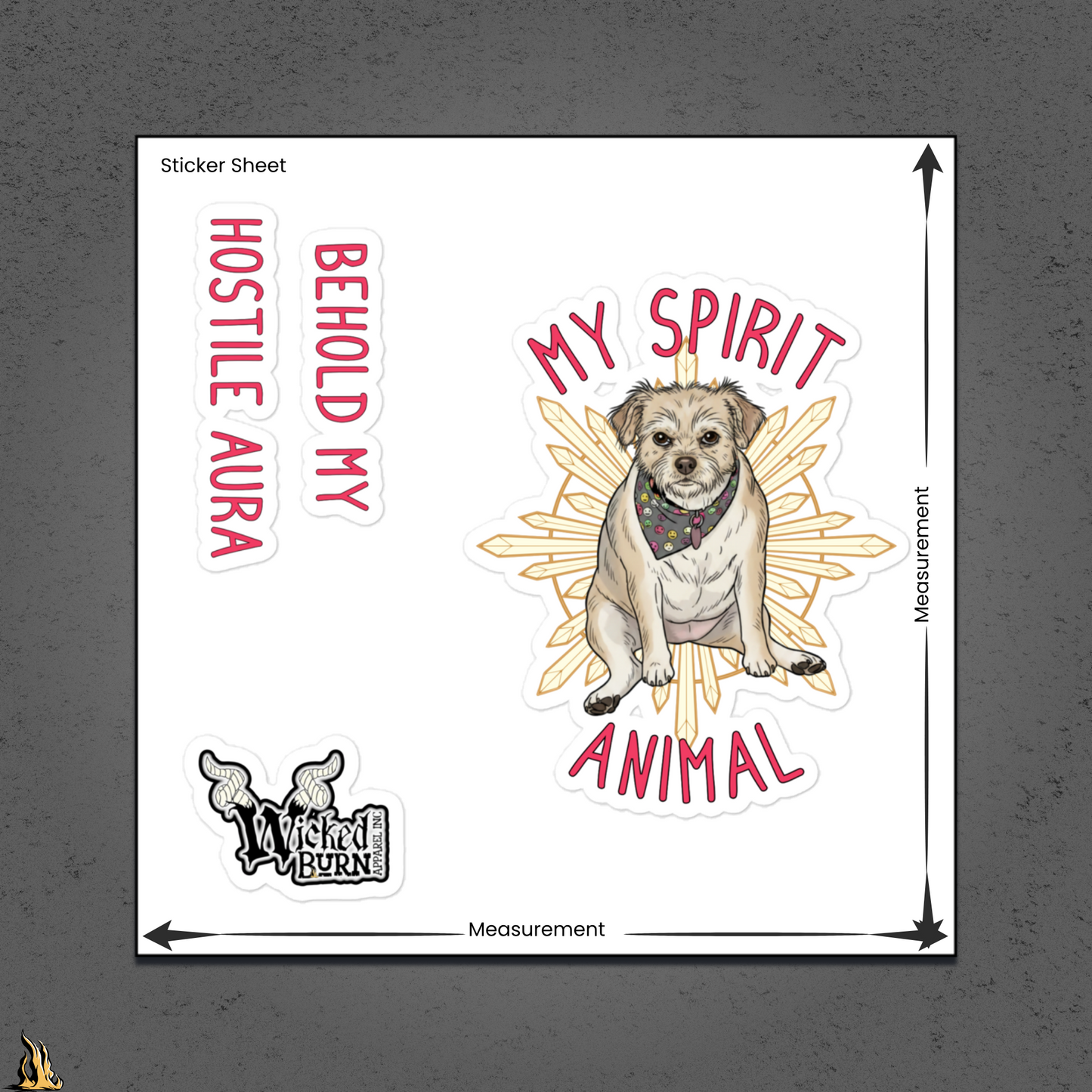 My Spirit Animal – Hostile Aura Dog Sticker Pack
