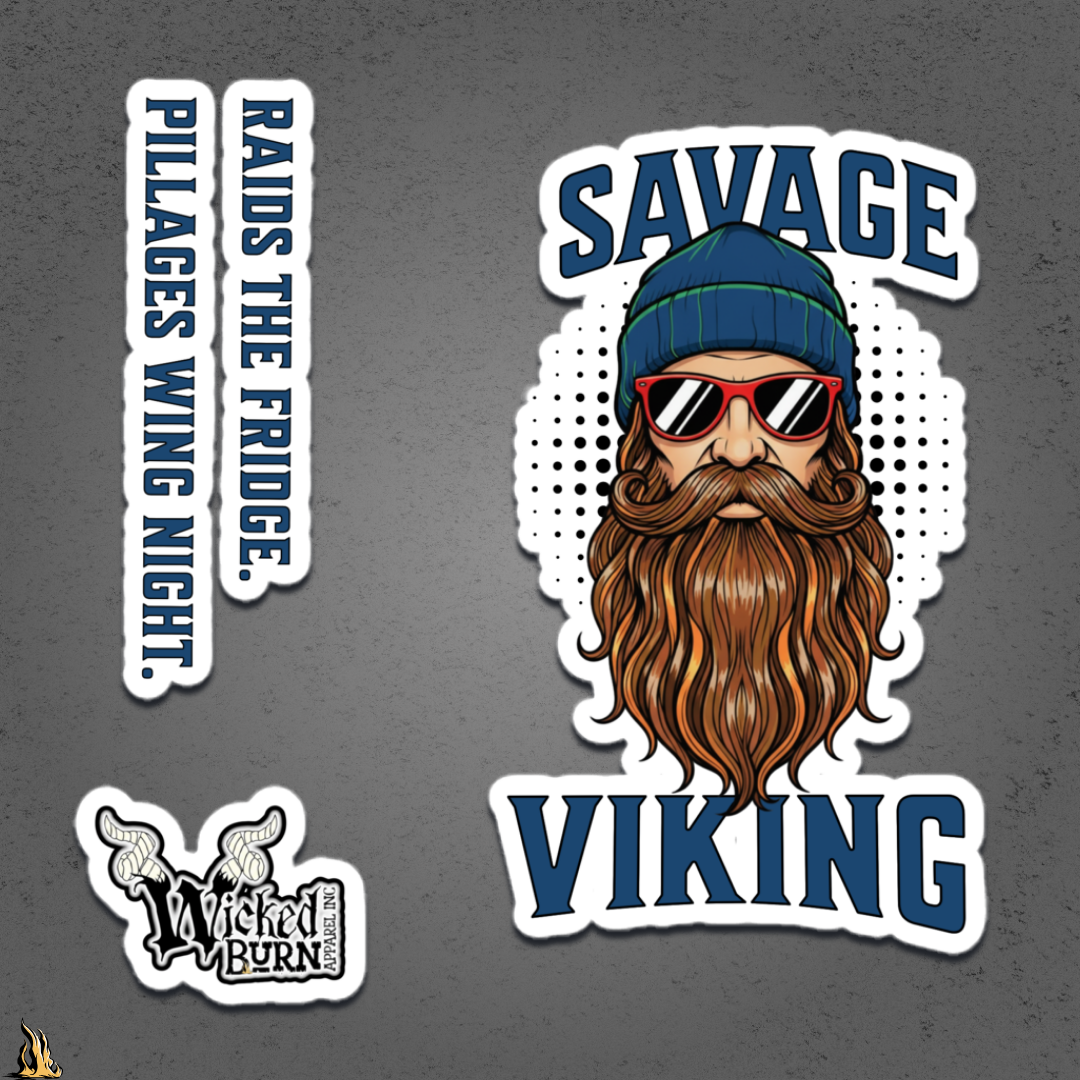 Savage Viking Graphic Vinyl Sticker Pack – Frostfire Edition