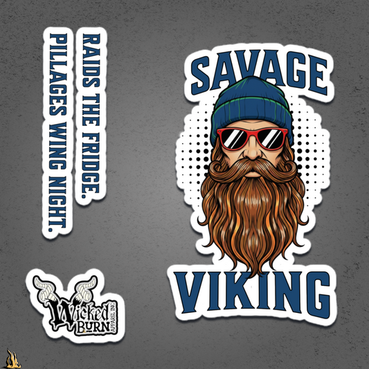 Savage Viking Graphic Vinyl Sticker Pack – Frostfire Edition