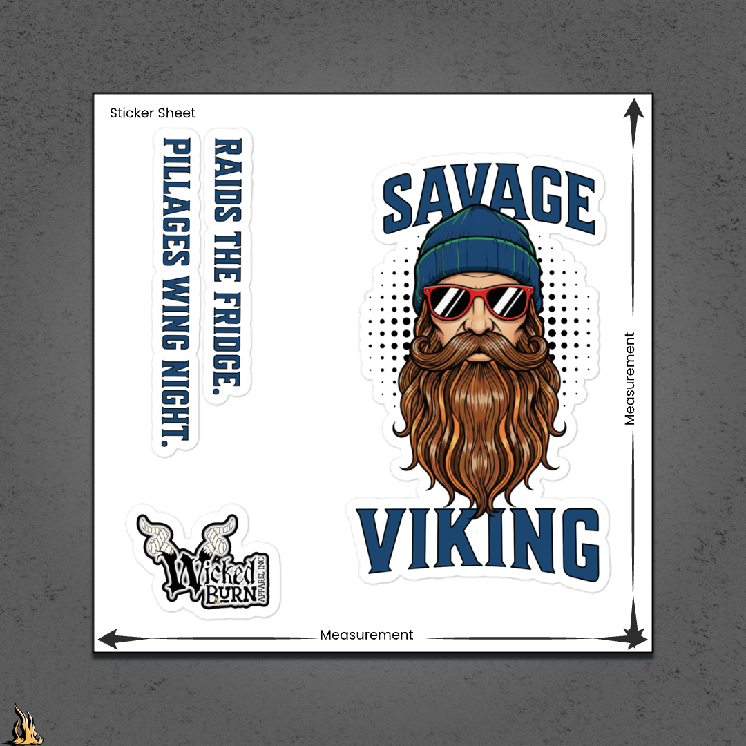 Savage Viking Graphic Vinyl Sticker Pack – Frostfire Edition