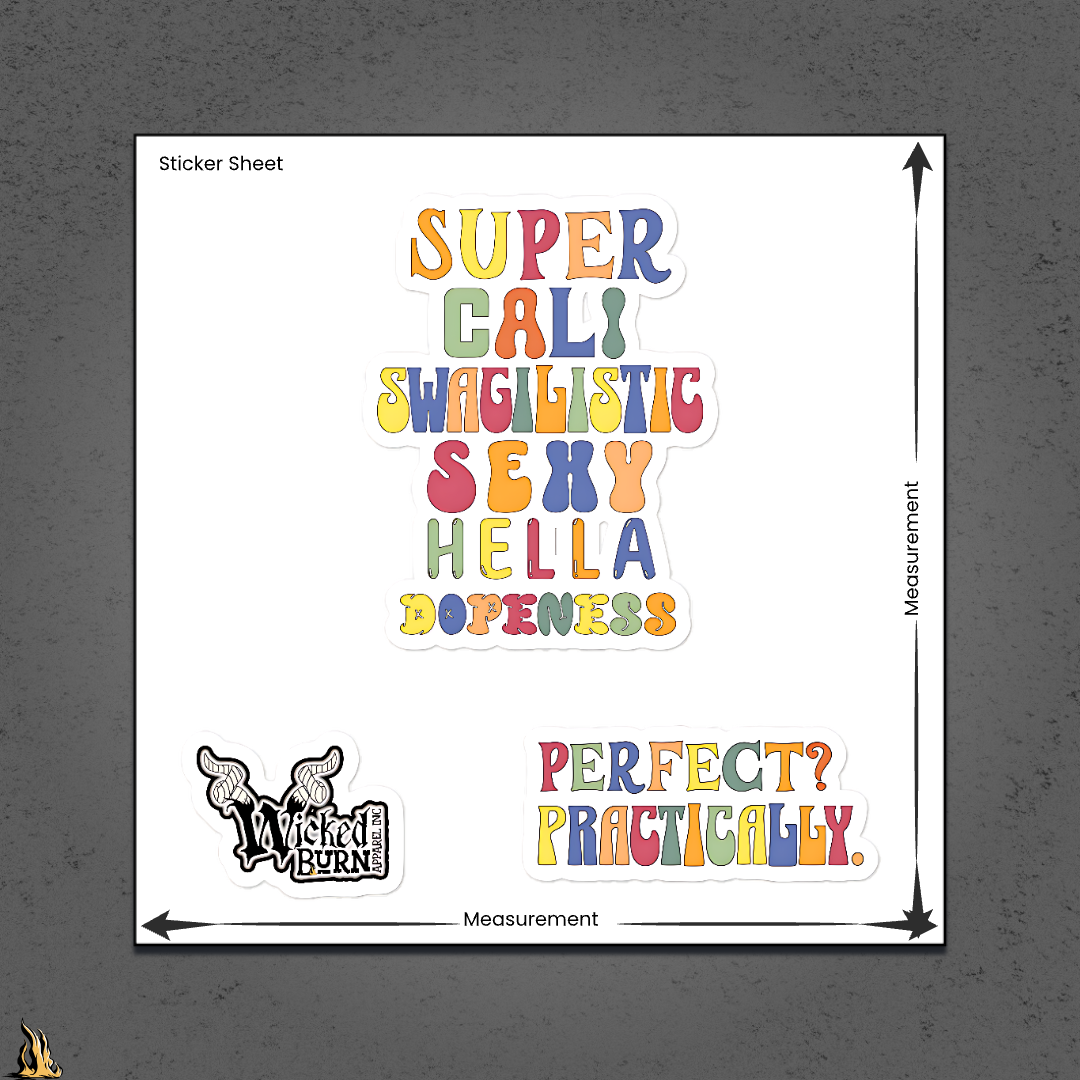 Super Cali Swagilistic Sexy Hella Dopeness Vinyl Sticker Pack