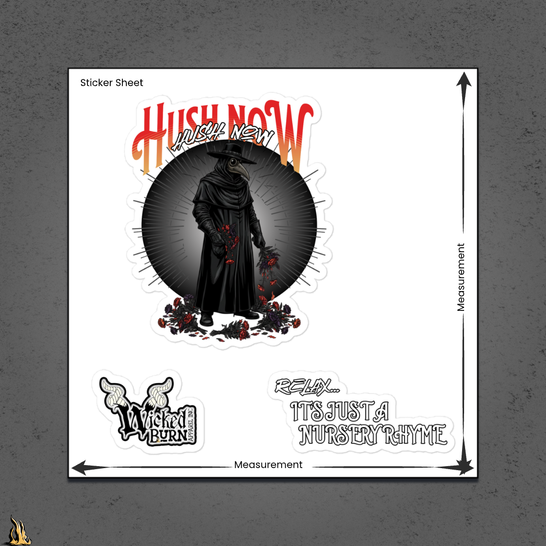 Hush Now... It's Just a Nursery Rhyme | Gothic Horror Vinyl Sticker Pack