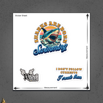 Sharks are Born Swimming Sticker Pack | Motivational Shark Vinyl Sticker Set 2