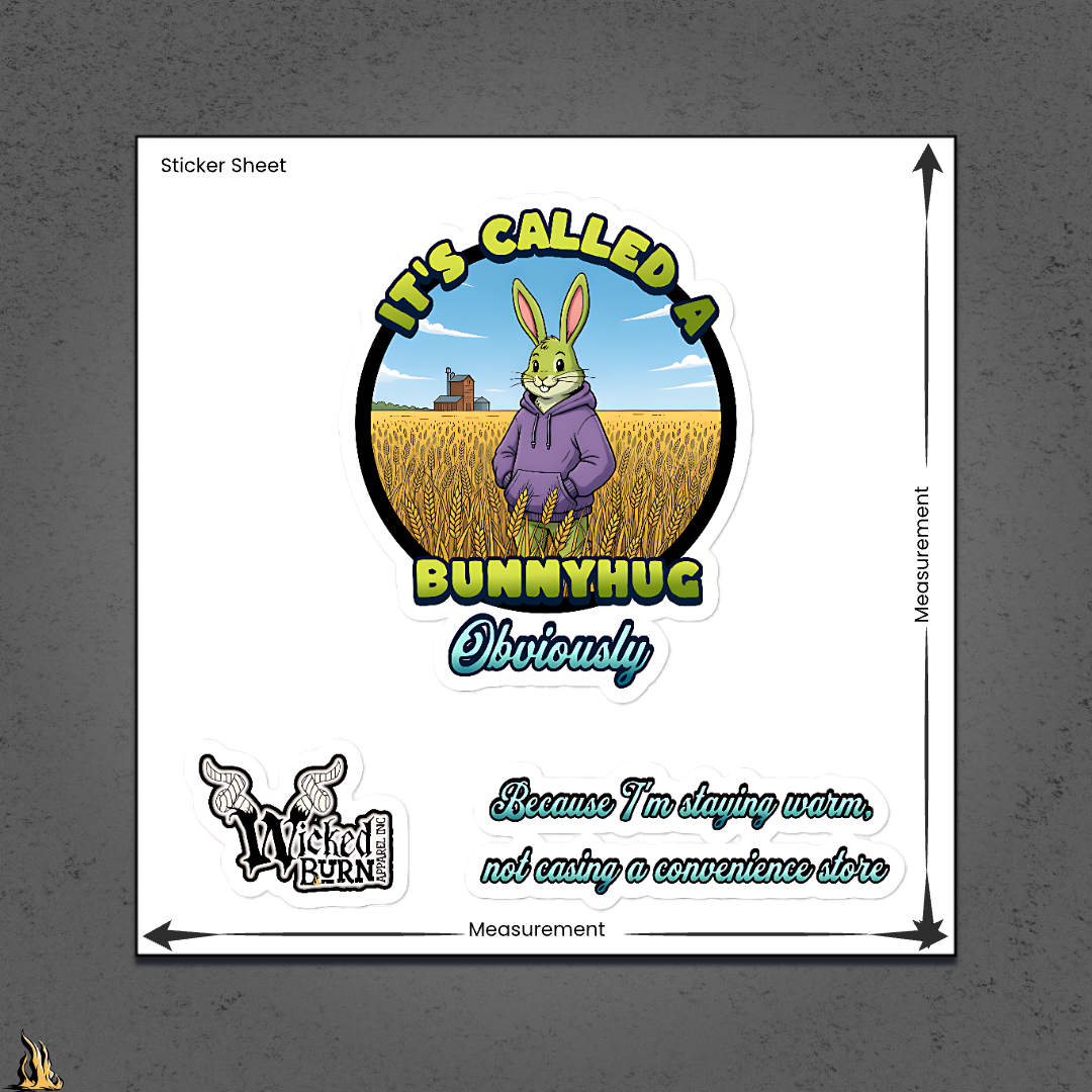 It's Called a Bunnyhug Obviously Sticker Pack | Funny Saskatchewan Vinyl Sticker Set