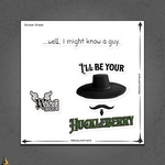 I'll Be Your Huckleberry Sarcastic Cowboy Graphic Vinyl Sticker Pack 6