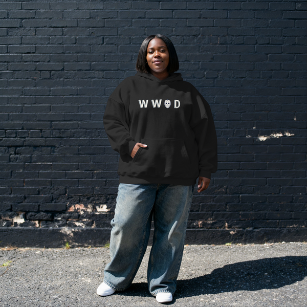 What Would Jason Do? Hoodie – Ch, Ch, Ch; Ah, Ah, Ah