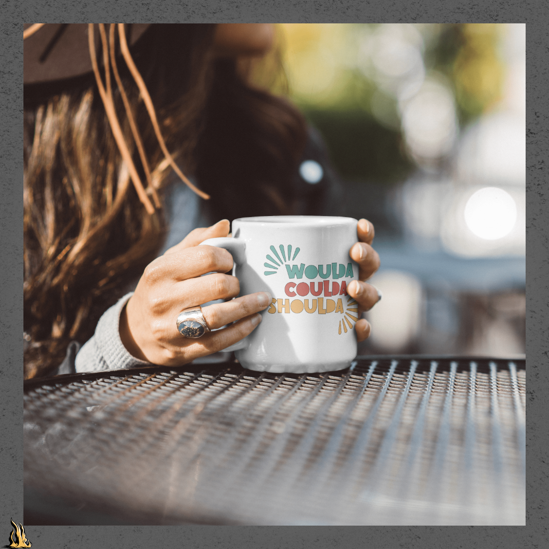 Woulda Coulda Shoulda... That Tracks | Funny Sarcastic Coffee Mug