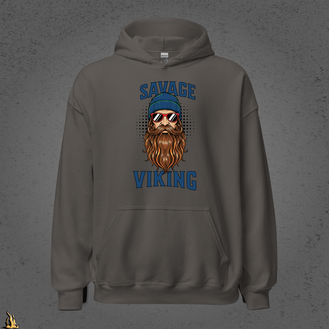 Savage Viking Graphic Unisex Hoodie – Frostfire Edition