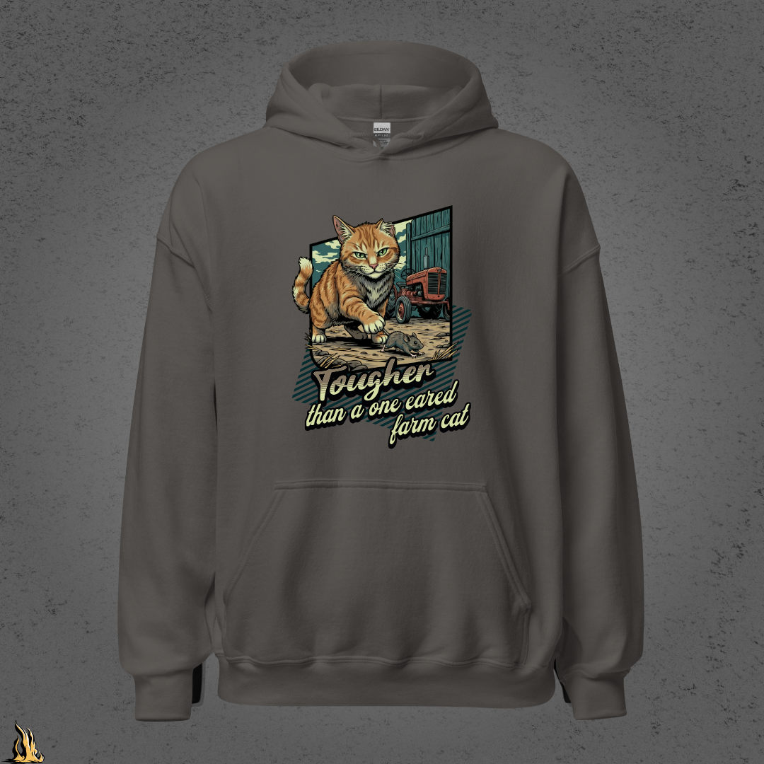 Tougher Than a One-Eared Farm Cat Unisex Graphic Hoodie