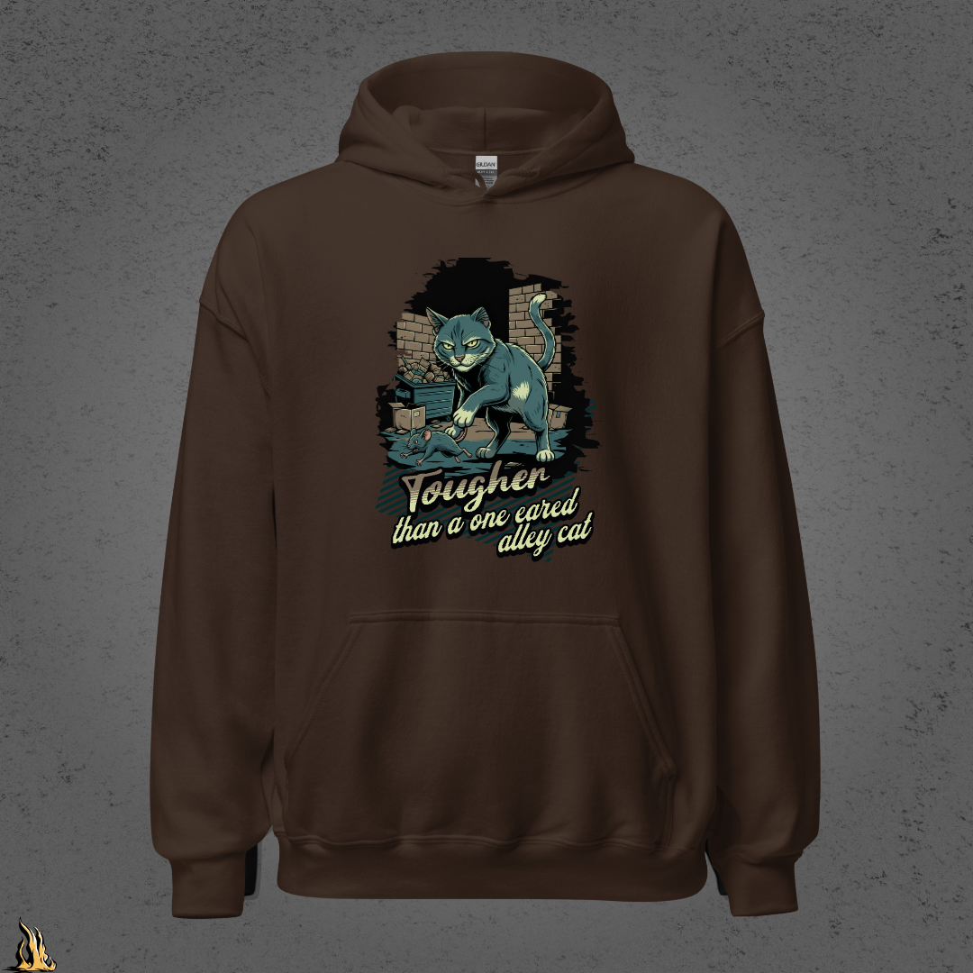 Tougher Than a One-Eared Alley Cat Unisex Graphic Hoodie