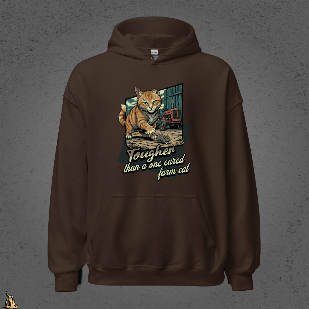 Tougher Than a One-Eared Farm Cat Unisex Graphic Hoodie