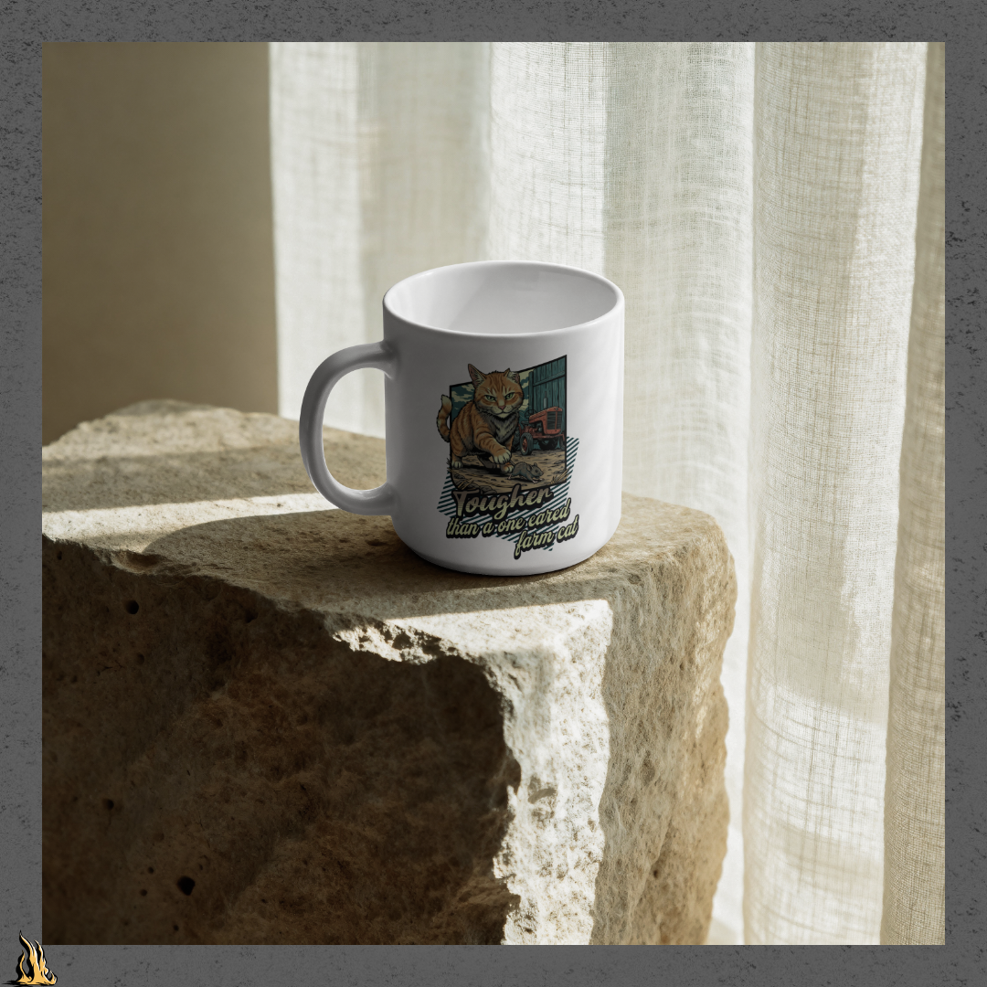 Tougher Than a One-Eared Farm Cat Funny Coffee Mug