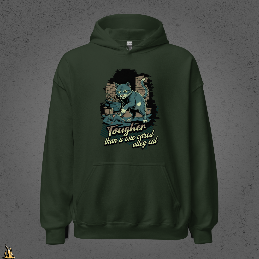 Tougher Than a One-Eared Alley Cat Unisex Graphic Hoodie