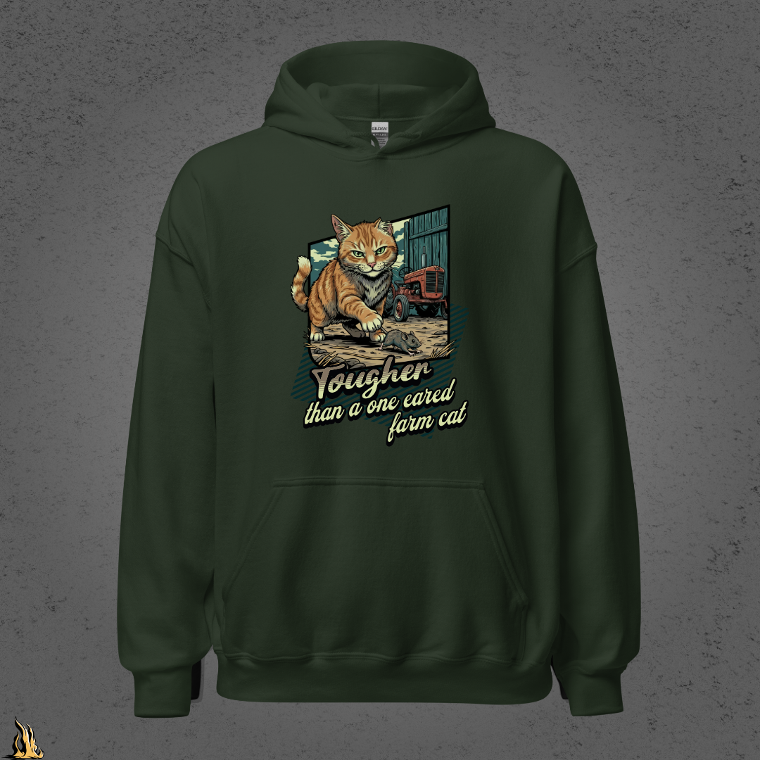 Tougher Than a One-Eared Farm Cat Unisex Graphic Hoodie