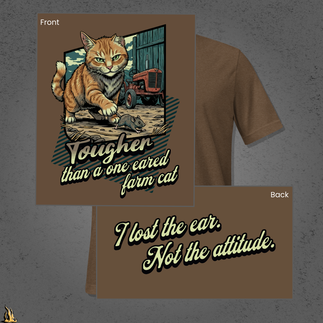 Tougher Than a One-Eared Farm Cat Unisex Graphic T-Shirt