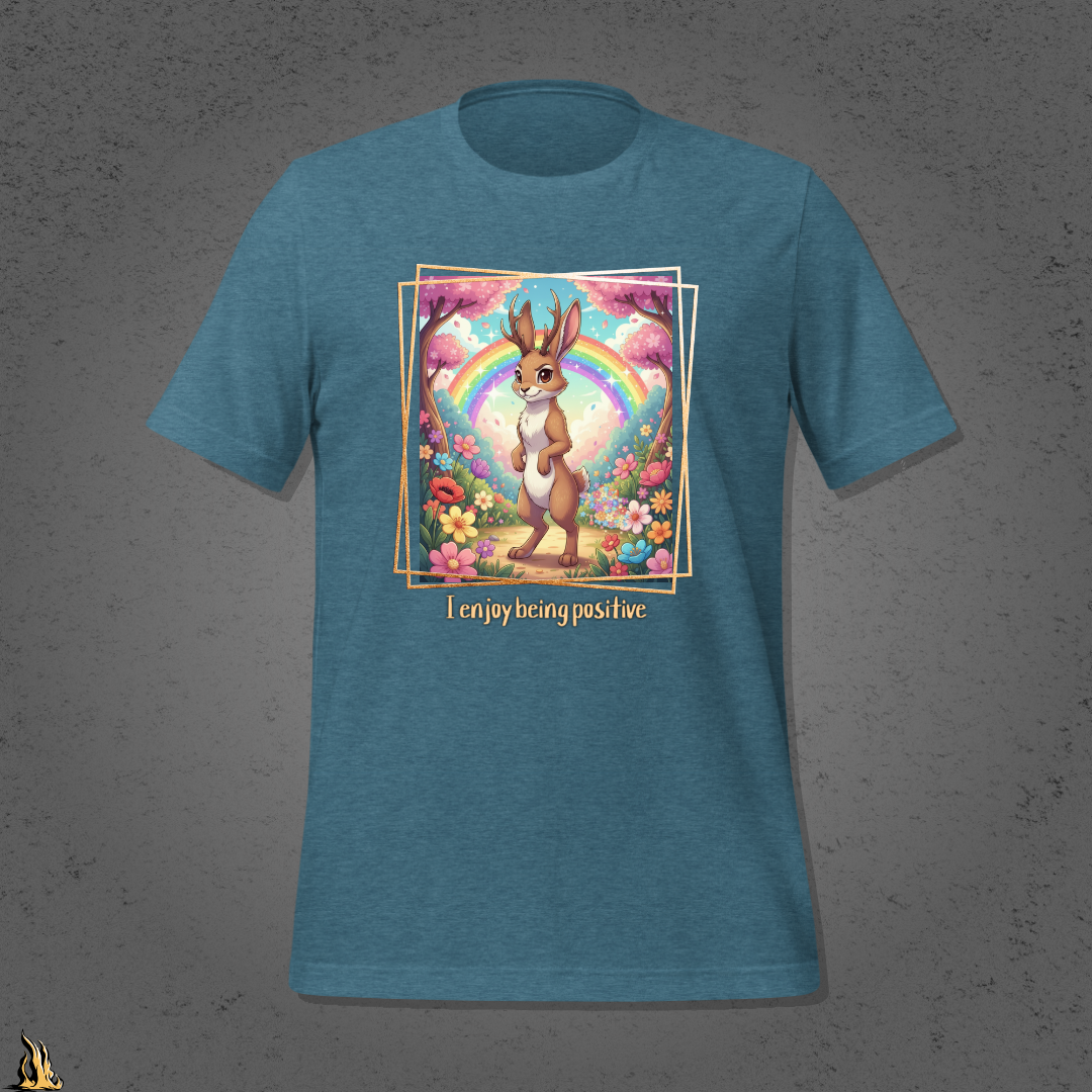 I Enjoy Being Positive | Funny Sarcastic Jackalope Unisex t-shirt