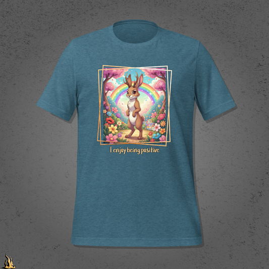 I Enjoy Being Positive | Funny Sarcastic Jackalope Unisex t-shirt