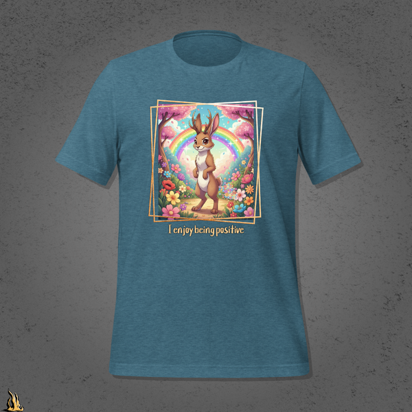 I Enjoy Being Positive | Funny Sarcastic Jackalope Unisex t-shirt