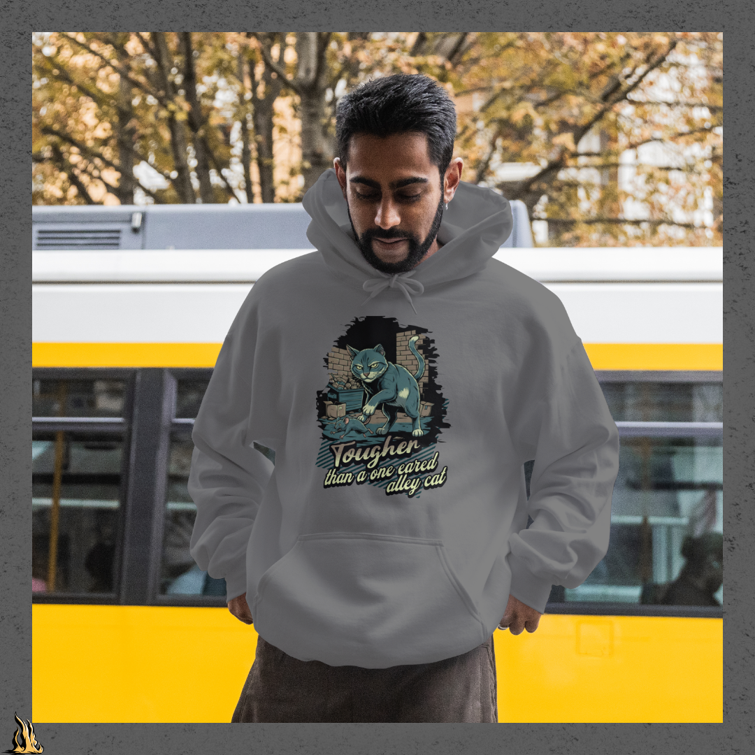 Tougher Than a One-Eared Alley Cat Unisex Graphic Hoodie
