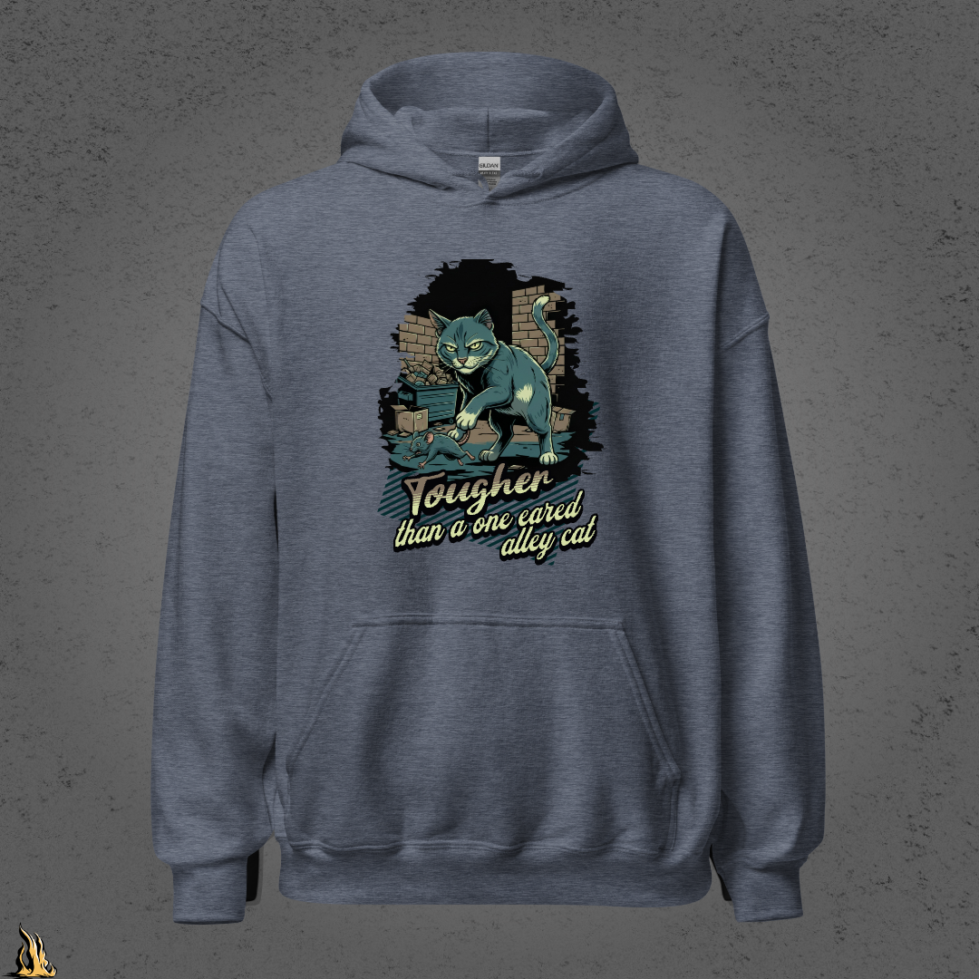 Tougher Than a One-Eared Alley Cat Unisex Graphic Hoodie