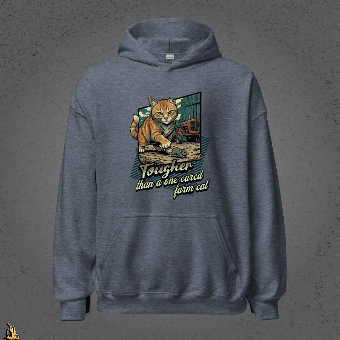 Tougher Than a One-Eared Farm Cat Unisex Graphic Hoodie