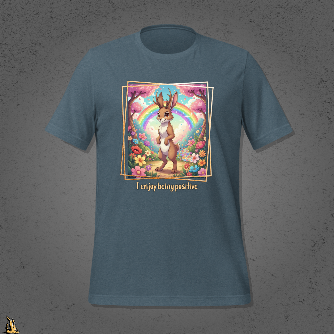 I Enjoy Being Positive | Funny Sarcastic Jackalope Unisex t-shirt