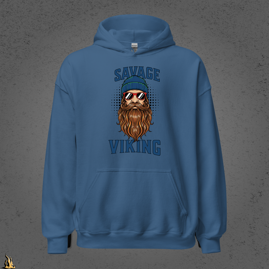 Savage Viking Graphic Unisex Hoodie – Frostfire Edition