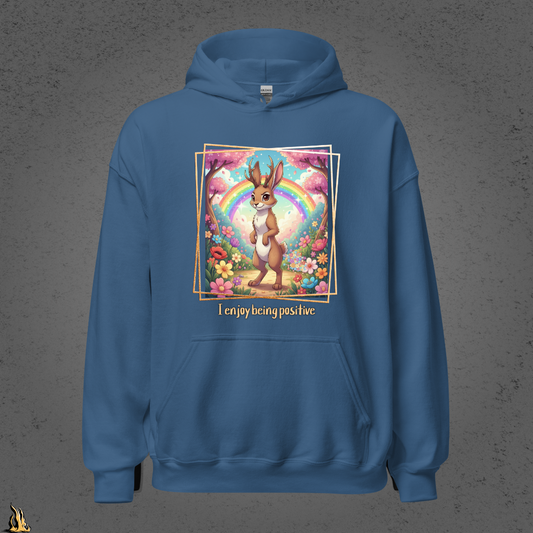 I Enjoy Being Positive | Cute Sarcastic Jackalope Unisex Hoodie