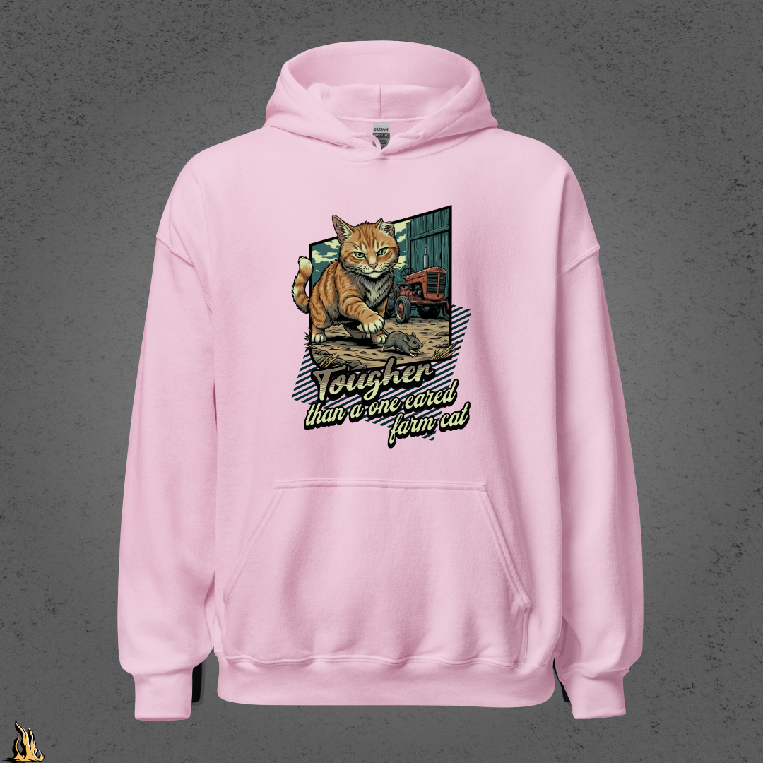 Tougher Than a One-Eared Farm Cat Unisex Graphic Hoodie