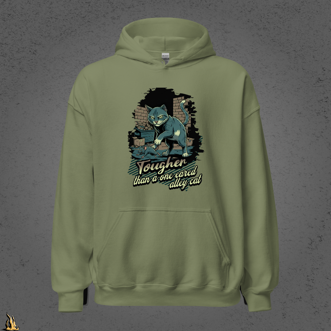 Tougher Than a One-Eared Alley Cat Unisex Graphic Hoodie