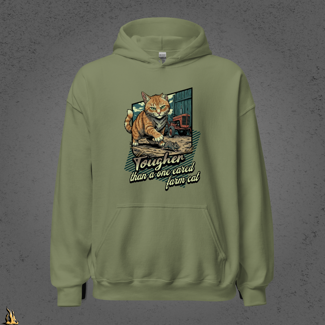 Tougher Than a One-Eared Farm Cat Unisex Graphic Hoodie