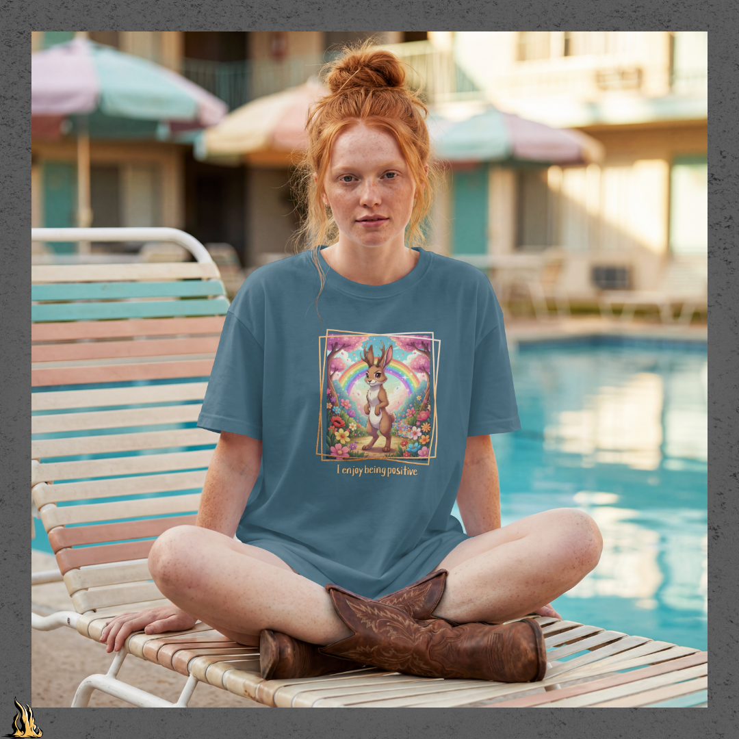 I Enjoy Being Positive | Funny Sarcastic Jackalope Unisex t-shirt