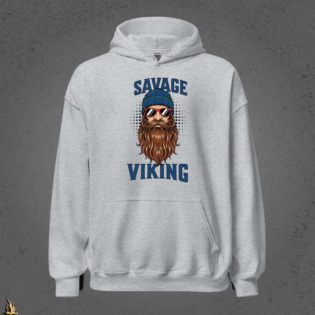Savage Viking Graphic Unisex Hoodie – Frostfire Edition