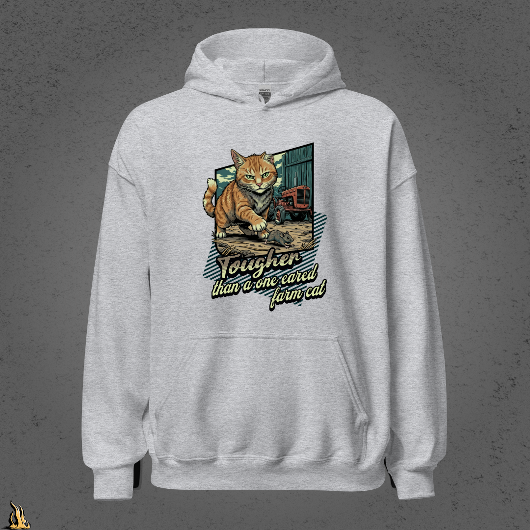 Tougher Than a One-Eared Farm Cat Unisex Graphic Hoodie