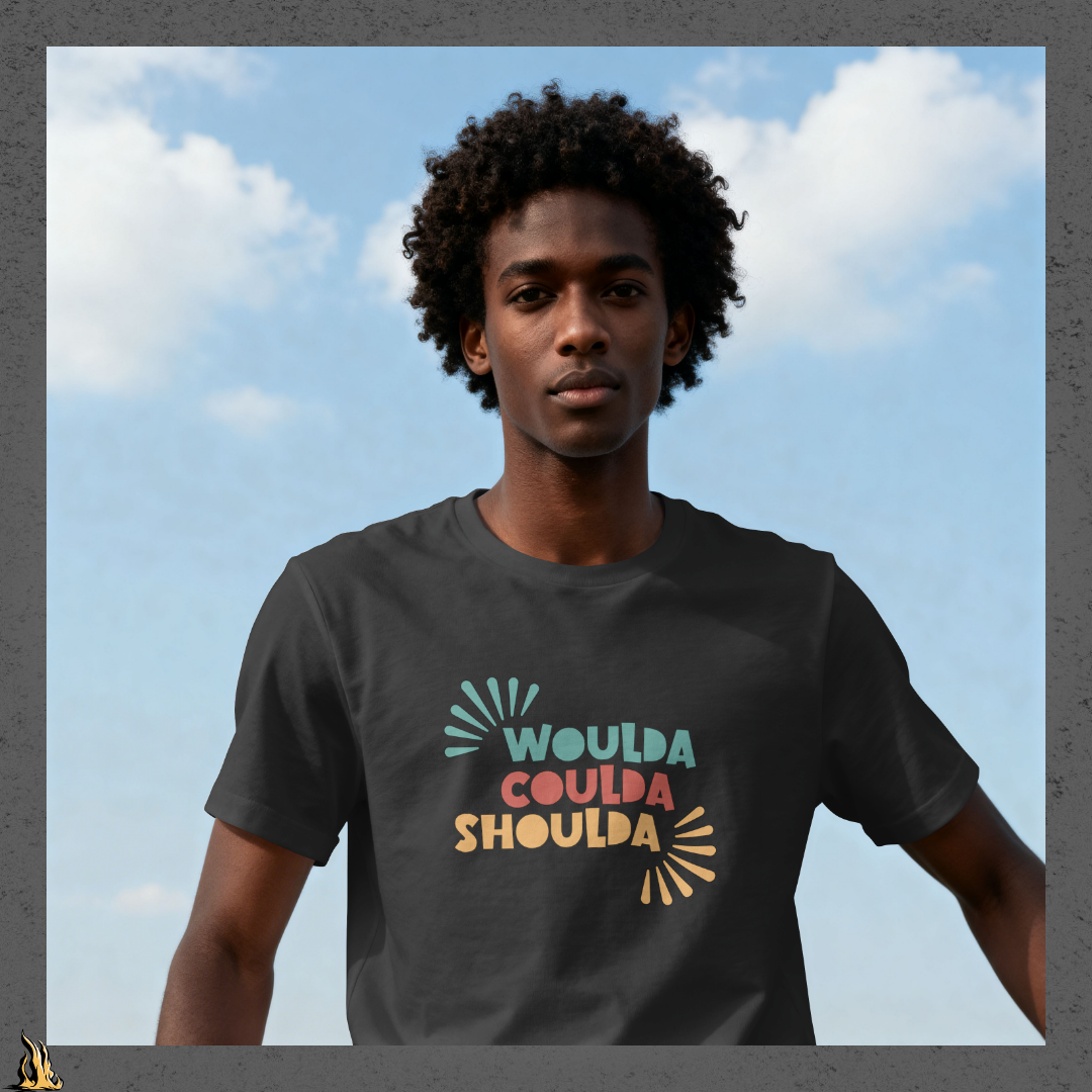 Woulda Coulda Shoulda... That Tracks | Funny Sarcastic Unisex T-Shirt | Retro Humour Tee